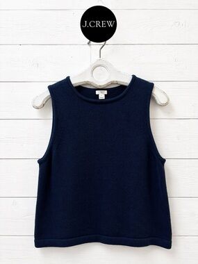 J.CREW Navy Knit Sleeveless Top XL